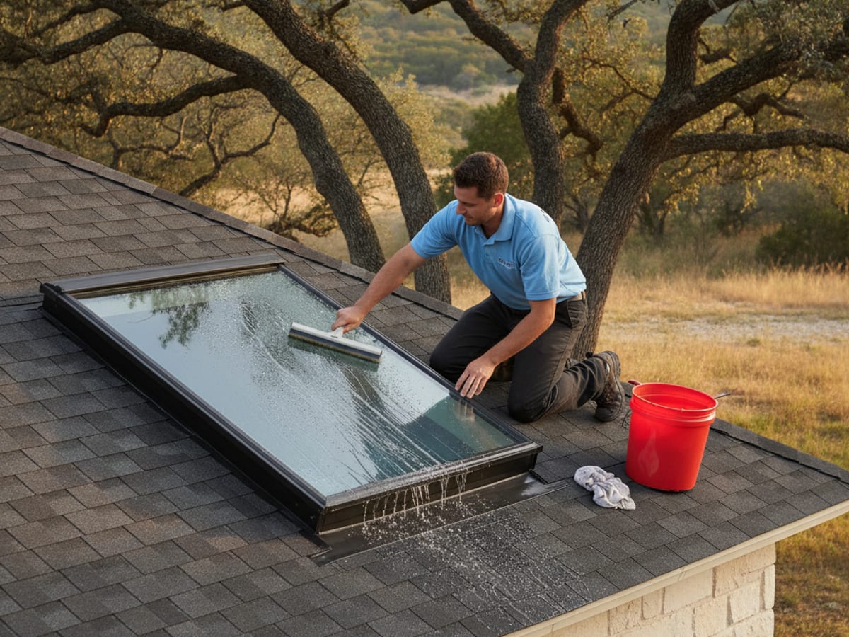 Curb-mounted dome skylight installed on a low-slope commercial or mid-century flat roof